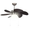 Ventilador De Techo Con Lámpara Marrón Oscuro 76 Cm