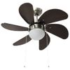 Ventilador De Techo Con Lámpara Marrón Oscuro 76 Cm