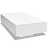 Mesa De Centro Rectangular De Fibra De Vidrio Blanco Brillante