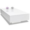 Mesa De Centro Rectangular De Fibra De Vidrio Blanco Brillante