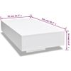 Mesa De Centro Rectangular De Fibra De Vidrio Blanco Brillante