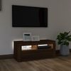 Mueble De Tv Con Luces Led Roble Marrón 90x35x40 Cm