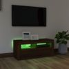 Mueble De Tv Con Luces Led Roble Marrón 90x35x40 Cm