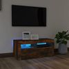 Mueble De Tv Con Luces Led Roble Ahumado 90x35x40 Cm