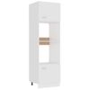 Armario De Microondas Madera Contrachapada Blanco 60x57x207 Cm