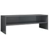 Mueble De Tv Madera Contrachapada Gris Brillante 120x40x40 Cm