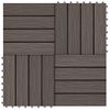 Baldosas Porche Relieve Profundo Wpc 1 M² Marrón Oscuro 11 Uds