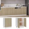 Armario Inferior Cocina Contrachapada Color Roble 60x46x81,5 Cm