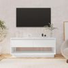 Mueble Para Tv Madera Contrachapada Blanco Brillo 102x41x44 Cm