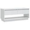 Mueble Para Tv Madera Contrachapada Blanco Brillo 102x41x44 Cm