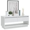 Mueble Para Tv Madera Contrachapada Blanco Brillo 102x41x44 Cm