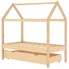 Estructura De Cama Infantil Con Cajón Madera De Pino 70x140 Cm