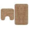 Conjunto De Alfombrillas De Baño De Tela 2 Piezas Beige