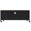 Mueble Tv Hierro Y Madera Maciza De Abeto Negro 110x30x43 Cm