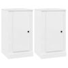 Aparadores 2 Uds Madera Blanco Brillante 37,5x35,5x67,5 Cm