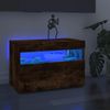 Mueble De Tv Con Luces Led Color Roble Ahumado 60x35x40 Cm