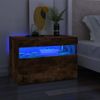 Mueble De Tv Con Luces Led Color Roble Ahumado 60x35x40 Cm