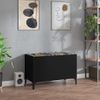 Mueble Para Discos Madera Contrachapada Negro 74,5x38x48 Cm