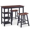 Conjunto De Mesa Alta De Cocina 3 Piezas Mdf Negro