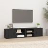 Muebles Para Tv 2 Uds Madera Contrachapada Negro 80x31,5x36 Cm