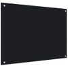 Protección Salpicaduras Cocina Vidrio Templado Negro 80x60 Cm