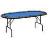 Mesa De Póquer Plegable Para 10 Jugadores Azul 206x106x75 Cm