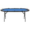 Mesa De Póquer Plegable Para 10 Jugadores Azul 206x106x75 Cm