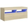 Mueble De Tv Con Luces Led Roble Sonoma 90x35x40 Cm