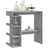 Mesa Bar Almacenaje Contrachapada Gris Hormigón 100x50x101,5 Cm