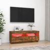 Mueble De Tv Con Luces Led Roble Ahumado 100x35x40 Cm