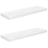 Estante Flotante De Pared 2 Uds Mdf Blanco Brillo 80x23,5x3,8cm