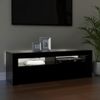 Mueble De Tv Con Luces Led Negro 120x35x40 Cm