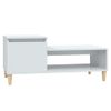 Mesa De Centro Madera Contrachapada Blanco Brillo 100x50x45 Cm