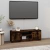 Mueble De Tv Con Puerta Roble Ahumado 102x30x36 Cm