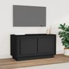 Mueble Para Tv Madera Contrachapada Negro 80x35x45 Cm