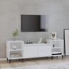 Mueble Para Tv Madera Contrachapada Blanco Brillo 160x35x55 Cm