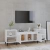 Mueble Para Tv Madera Contrachapada Blanco Brillo 160x35x55 Cm