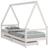 Estructura Cama Niños Con Cajones Madera Pino Blanco 90x200 Cm