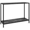 Mesa De Consola Negro Vidrio Templado 100x35x75 Cm