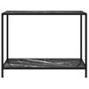 Mesa De Consola Negro Vidrio Templado 100x35x75 Cm