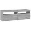 Mueble De Tv Con Luces Led Gris Sonoma 120x35x40 Cm