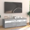 Mueble De Tv Con Luces Led Gris Sonoma 120x35x40 Cm