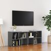 Mueble De Tv Madera Contrachapada Gris Brillante 104x30x52 Cm