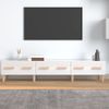 Mueble De Tv Madera Contrachapada Blanco Brillo 150x34,5x30 Cm