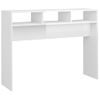 Mesa Consola Madera De Ingeniería Blanco Brillo 105x30x80 Cm