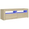 Mueble De Tv Con Luces Led Roble Sonoma 120x35x40 Cm