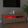 Mueble De Tv Con Luces Led Roble Sonoma 120x35x40 Cm