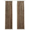 Cortinas Opacas Con Ganchos 2 Uds Terciopelo Beige 140x245 Cm