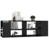 Mueble Pared Tv Madera Contrachapada Negro Brillo 102x35x35 Cm