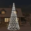 Árbol De Navidad En Asta Bandera 3000 Led Blanco Frío 800 Cm